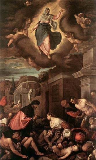St Roche among the Plague Victims and the Madonna in Glory, Jacopo Bassano